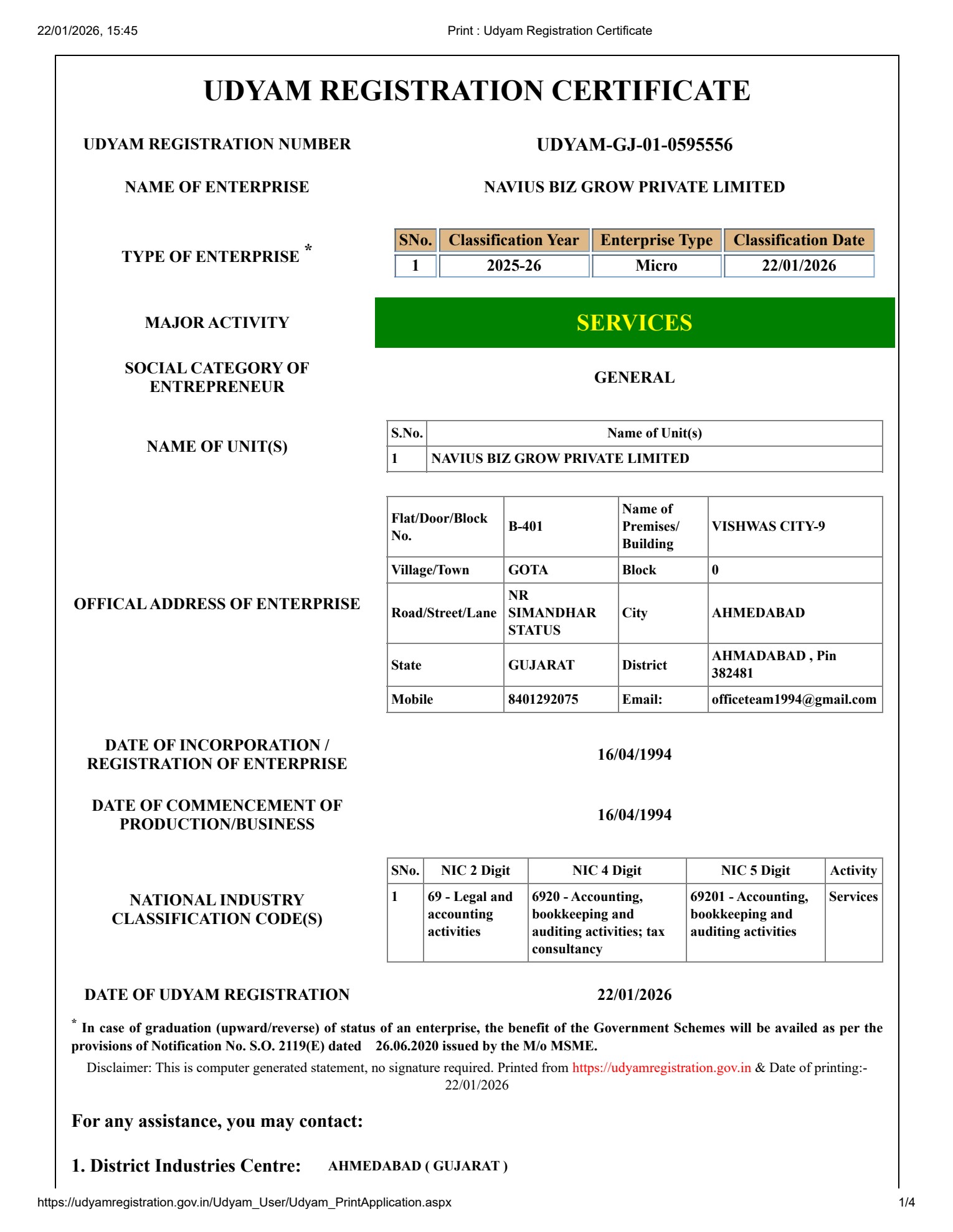 Udyam Registration
